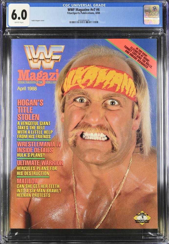 CGC 6.0 WWF Magazine v7 #4 April ’88 VTG Wrestler Hulk Hogan Cover NEWLY GRADED!