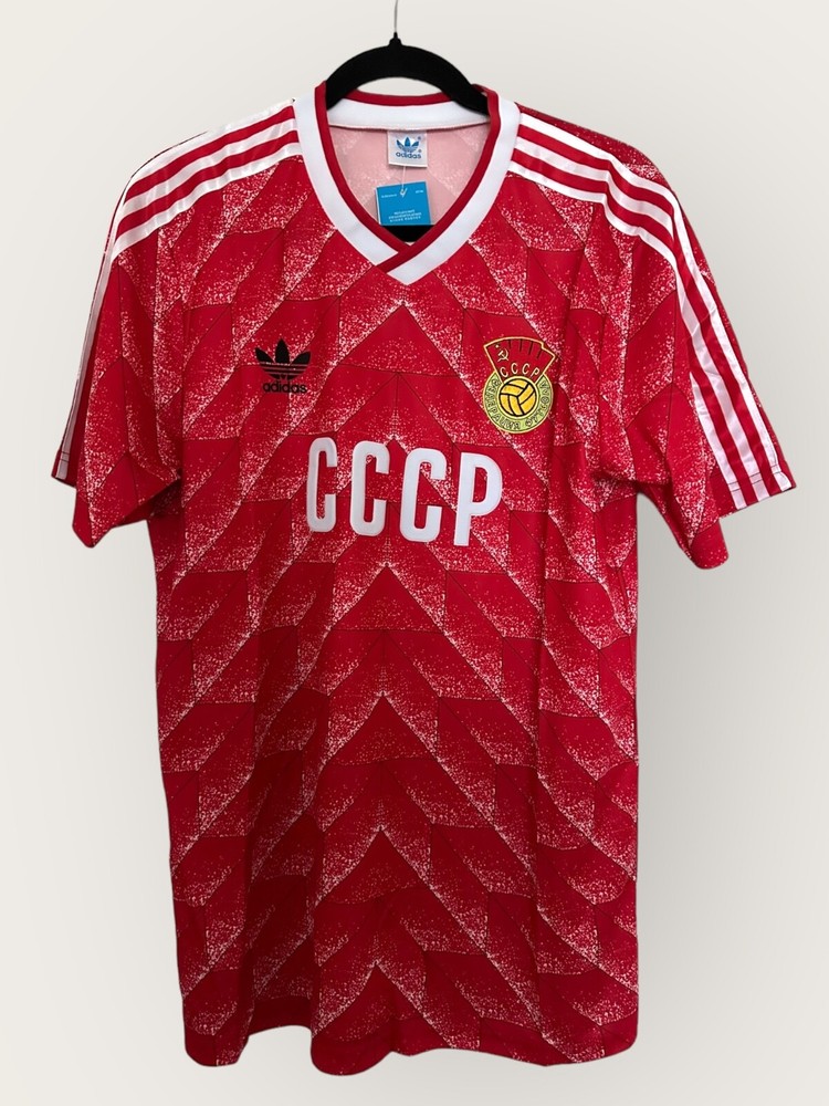 VINTAGE Soviet Union Football Shirt 1988 Adidas Home Russia CCCP USSR Jersey L