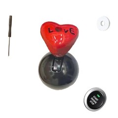 Car Joystick Starter,Push to Start Button Rocker,Love Heart Car Push Start Red