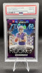 2024 Rookies & Stars J.J. McCarthy Stellar Rookies Purple Pandora /135 PSA 10