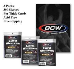 300 BCW THICK Trading Card Sleeves Sport Baseball Gaming Bags Acid Free Soft Bag