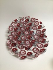 Alabama Crimson Tide SET OF 2 College Football Plastic Dish Plate Tray 11” NEW
