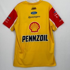 Team Penske Joey Logano NASCAR Racing Shirt Mens Medium Yellow Shell Pennzoil