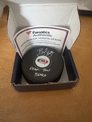 Brent Burns Signed Carolina Hurricanes NHL Hockey Puck Fanatics Authentic COA