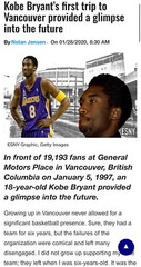 1997 KOBE BRYANT 1ST GAME IN VANCOUVER/16PT ROOKIE YEAR TICKET STUB LAKERS PSA 3