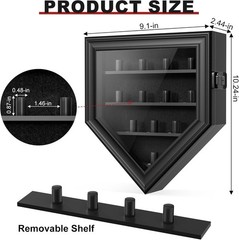 Hardwood Ring Display Case with 12 Posts – Shatterproof Glass Protection
