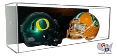 Acrylic Wall Mount Double Mini Helmet Display Case NFL NCAA UV Protect GameDay