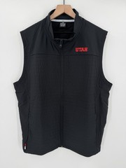 Under Armour University of Utah Utes Vest Mens XXL Black Full Zip Player Issued