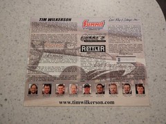 3 8-1/2 X 11 Auto Race Cards Tim Wilkeson Alexis DeJoria Terry McMillen