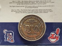 Indians & Tigers MLB 100th Year American League Baseball Charter Member Coin Nip