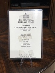 Gale Sayers Autographed Chicago Bears Goal Line Art Card HOF 77 Black 3229