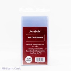 Pro Safe Tall Card Sleeves 100ct Clear Soft Sleeves 2.5 x 4.75