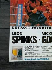 Original Leon Spinks V Mickey Goodwin 1985 Boxing Poster 23×35 Schlitz Kronk Gym