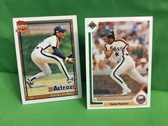 RAFAEL RAMIREZ 2 different cards, 1991 Topps, Upper Deck, HOUSTON ASTROS