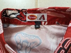 Arizona Diamondbacks Men’s XL Tyson Red White Black DBacks Hawaiian Camp Shirt