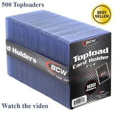 500 BCW Topload Card Holders 3×4 Trading Gaming Sport Rigid Sleeve Up to 20 Pts