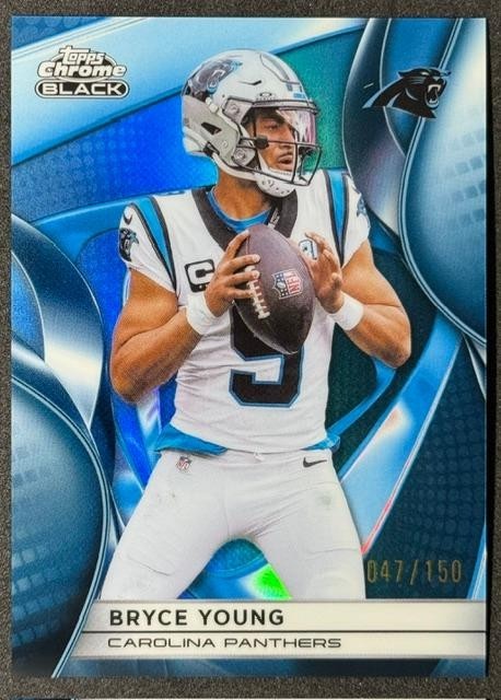 Bryce Young – 2025 Topps Chrome Black BLUE REFRACTOR #17 (color match) – /150