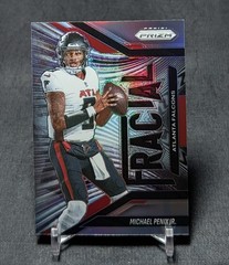 Michael Penix Jr. Fractal Silver Holo 2025 Panini Prizm Card #10 Atlanta Falcons