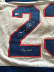 DAVE CHRISTIAN AUTOGRAPHED 1980 OLYMPIC JERSEY J.S.A. AUTHENTICATED