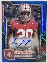 2025 Bowman Chrome University 1st James Peoples Blue Mini Diamond Auto #64/150