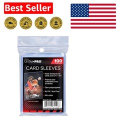 100 Soft Protective Card Sleeves – Ultra Clear Polypropylene, 2.6 x 3.6 Inches