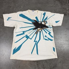 Vintage San Jose Sharks T Shirt Mens XL White Starter USA Flaws Preowned