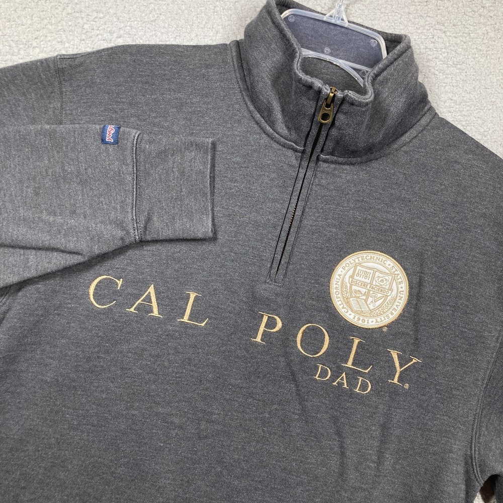 Cal Pol University “DAD” 1/4 Sweatshirt Mens Medium Gray Pullover Sweater