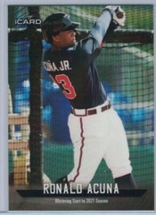 2021 LEAF ICARD MLB – Ronald Acuna Jr. #17 – Limited Print Run SP RARE ON – Hand