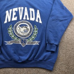 Vintage Nevada Wolf Pack Sweatshirt Mens XL Blue NCAA PM Made In USA 90s