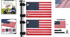 Compact 6″ x 9″ American Flags for Golf Carts – Easy Installation Accessories
