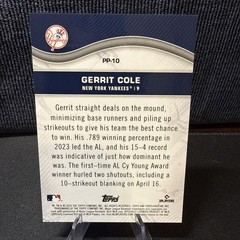 2024 Topps Pristine-Pristine Production Gerrit Cole #PP-10 Blue Refractor 62/75