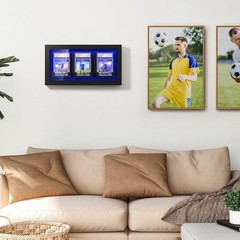 Trading Cards with LED Lighted Wall Mount 3 Graded Sport Card Display Case fo…