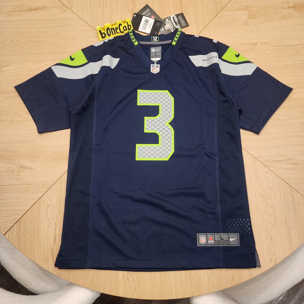 Seahawks Jersey Large Youth Seattle Nike Game Russell Wilson NEW With Tags #3
