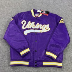 Minnesota Vikings Jacket Mens Medium Purple NFL Football Ultra Game Bomber NWT