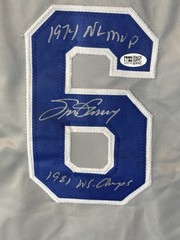LA Dodgers Steve Garvey Autograph Throwback Jersey With 2 Inscriptions