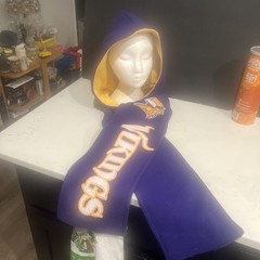 Yellow and Purple Reversible Hoodie Scarf Minnesota Vikings NFL By Little Earth