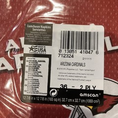Arizona Cardinals Napkins 36 ct, 2-Ply NFL Football Party Supplies – Lot of 4