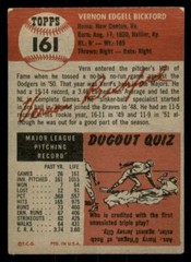 1953 Topps Baseball #161 Vern Bickford VG (Wrinkle)