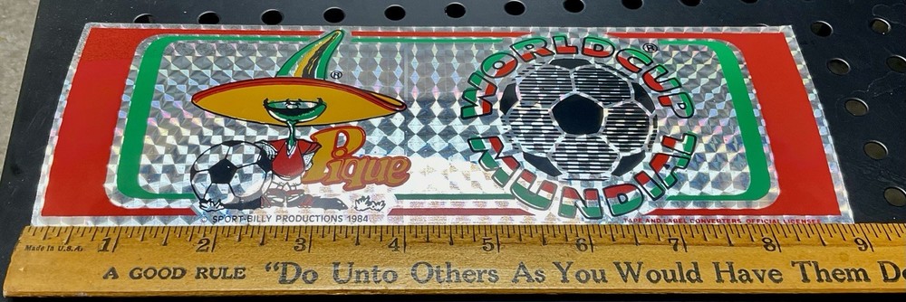 World Cup Mexico 1986 Foil Mascot & Logo Emblem Car Bumper Sticker Sport Mundial
