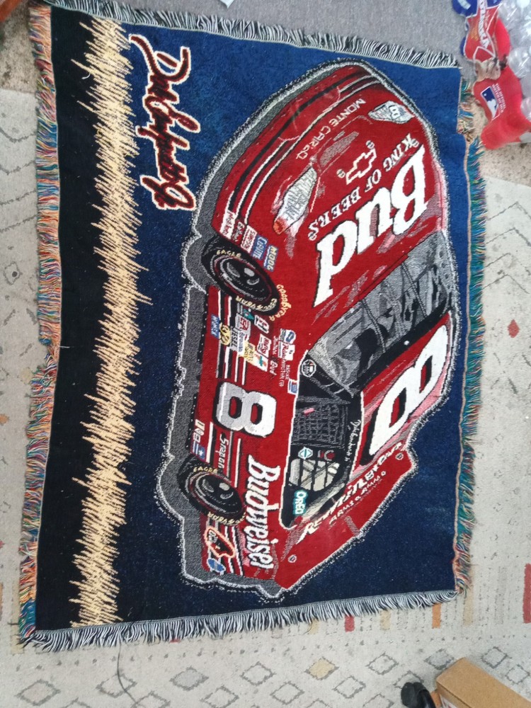 Vintage Northwest Nascar Dale Earnhardt Jr Budweiser Throw Blanket 56×42