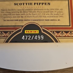 Panini 2009-10 Crown Royale Scottie Pippen Living Legends Materials #’d 472/499