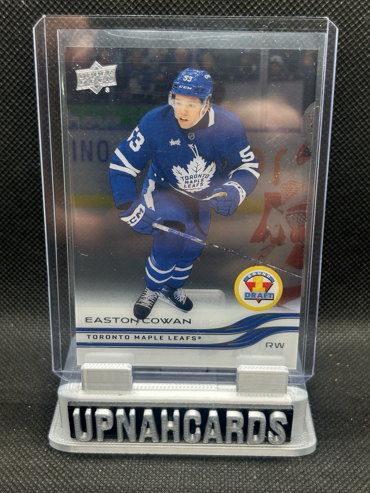 2025-26 UD Extended Easton Cowan Clear Cut Round 1 Draft Maple Leafs