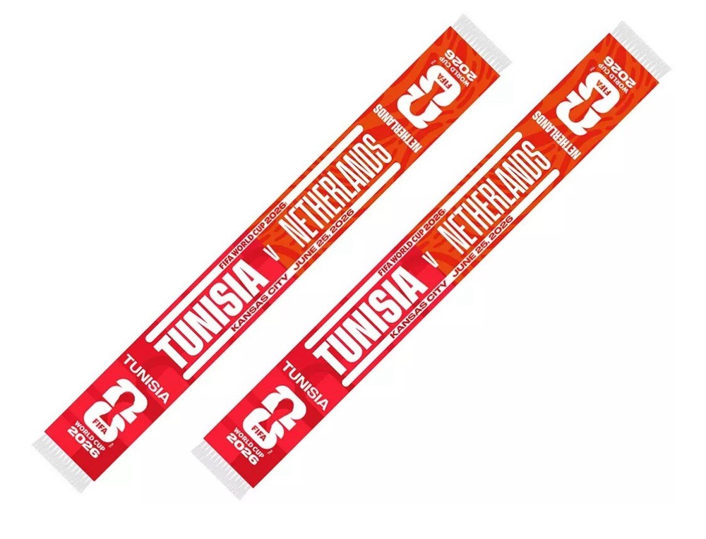 Netherlands vs Tunisia Official 2026 FIFA World Cup Match Scarf (*Pre-Order*)