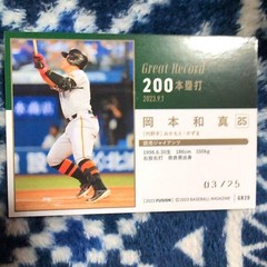 BBM 2023 FUSION Okamoto Kazuma 200 home run Red foil Facsimile /25