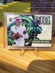Jalen Milroe 9/10 RC White Color Match 2024 QB1 On The Clock Wild Card