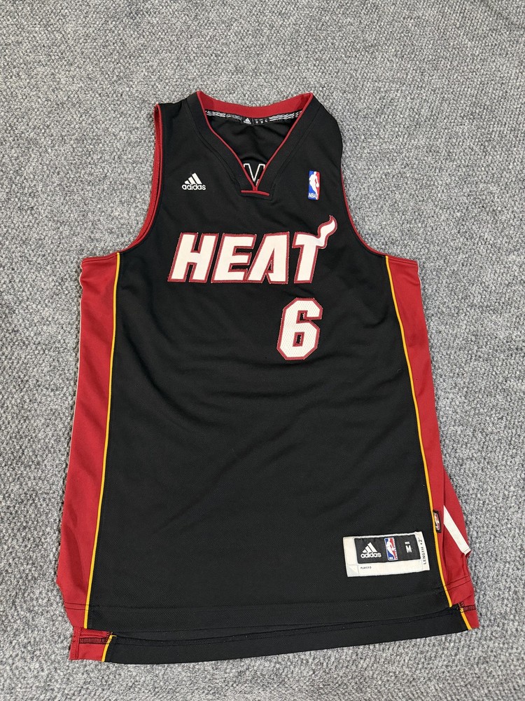 Miami Heat Jersey Mens Medium NBA Basketball LeBron James 6 Length +2 Adidas