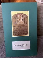 HOF Rube Marquard NY Giants AUTO & MATTED CUT W/HOF PLAQUE 10 1/2” X 6 1/4