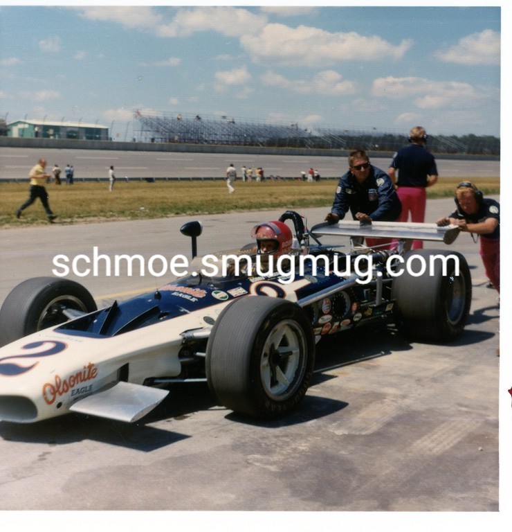 REPRINT-VINTAGE RACING PHOTO; 1971 BOBBY UNSER; MICHIGAN USAC INDY CAR-4″X4″