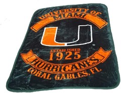 Miami Hurricanes Plush Blanket, 60”x80” – Warm & Soft