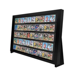 Trading Card Display Case 50 Ungraded USA Tabletop Sport Wood Show Stand Frame